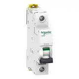 Schneider Electric A9F74101 Thermo-Magnetischer Sicherungsautomat iC60N, 1P, 1 A, C Kurve (Schalter), weiß, weiß, A9F74104