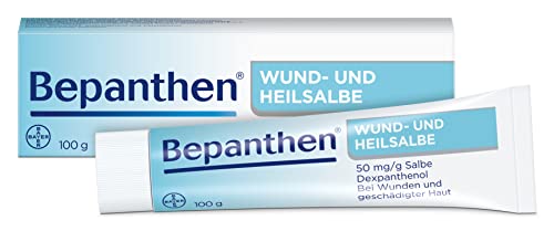 Bepanthen Wund- und Heilsalbe, unterstützt die Heilung bei kleinen, oberflächlichen Wunden und schuppig-rissigen Hautstellen, 100g