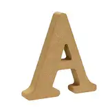 Holzbuchstaben Pappbuchstaben Groß Buchstaben Holz Pappe Papp-Buchstabe 10 * 10 * 1.5cm Pappartikel Pappart Bemalen Basteln Dekorieren Braun Pappmaché Hochzeit Geburtstag Party Home Dekorationen