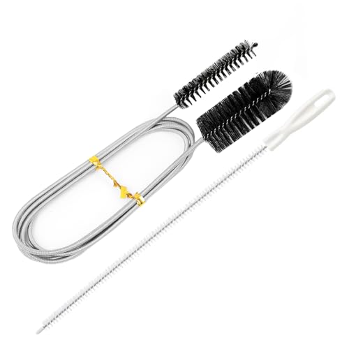 Abflussreiniger Bürste, 2 Stück Multifunktionale Schlauchbürste, Doppelkopf 155cm Edelstahl Weiche Rohrreinigungsbürste, 45 cm Abflussreiniger Bürste, Flexible Rohrbürste für Küchen