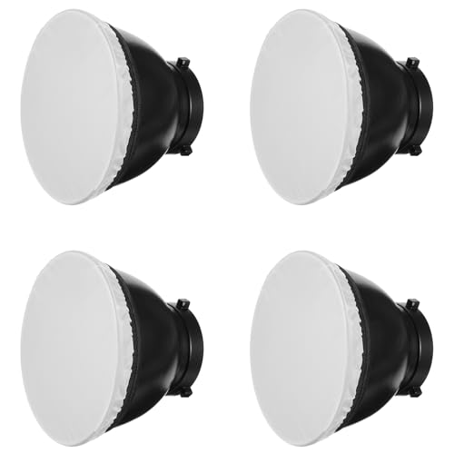 Apausvcm 4 Stück Diffusor Licht Socke,18 cm/7 Inch Diffusor Socken,Weiche Diffusor Lampenabdeckung,Weiß Lampenschirm Reflektor,Diffusor Lampe Abdeckung,Diffusor Abdeckungstuch,für Ringlicht Blitzlicht