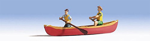 NOCH Kanu, mit Miniaturboot Zubehör, perfekt für die Spurweite N und handkoloriert für Ihr Modellbau-Abenteuer