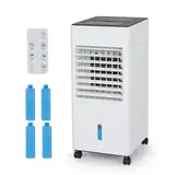 KioGro Mobil Klimaanlage, 3 in 1 Mini Klimagerät mit 6L Wasserkühlung, Klimagerät Ohne Abluftschlauch, Luftbefeuchter mit 70° Oszillation, 1-12H Timer, 4 Kühlakku, Fernbedienung