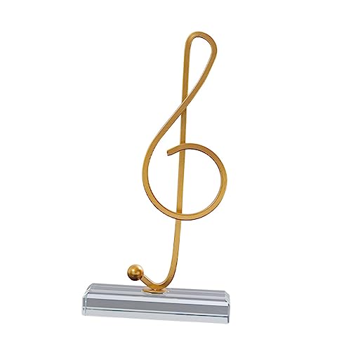 HAMPPLIES Musiknotendekoration Dekorationen Du für bürodeko büro Dekoration Klavierladen Dekoration Living Room Decoration Noten Dekoration Musiknotenmodell Eisen musiknote Glas Golden