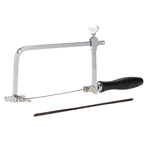 Schmucksäge-Set, Verstellbarer Juwelier-Sägerahmen, Sägebogen, U-Form, Bügelsäge, Heimwerker-Handwerkzeuge, Schmuckherstellungs-Set, 12 Stück, Spiralsägeblätter,(Säge plus 12 Sägeblatt)