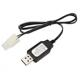 7,2V USB-Ladekabel für Lithium-Ionen u. NI-MH Akku, Ladekabel KET Tamiya-Stecker f. RC Fahrzeuge, Panzer, Drohne, Boot, Bagger, Auto, Spielzeug m. LED, Überladeschutz u. hochwertigem Netzkabel