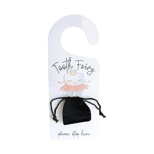 NIHENHAO Zahn-Y-Türaufhänger aus Acryl, mit Zahn-Y-Tonabnehmer-Tasche, ermutigendes Geschenk für Kinder, Zahnaufbewahrung