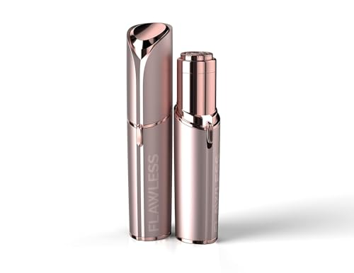 Finishing Touch Flawless Gesichtshaarentferner der neuen Generation. Schmerzfreie Haarentfernung mit hypoallergen 18-karätigen vergoldeten Scherkopf - wiederaufladbar, Blush