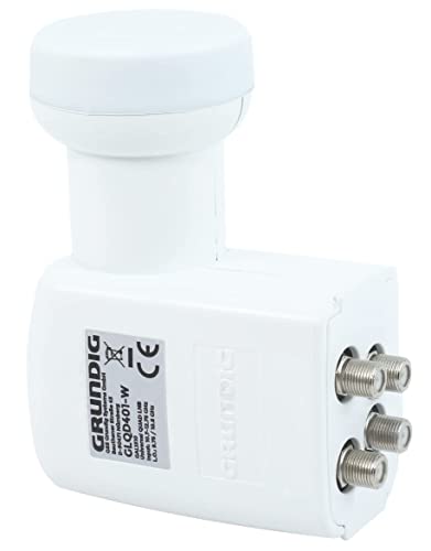 [Test SEHR GUT *] GSS Quad LNB Weiss für digital Satellitenschüssel - für 4 Teilnehmer Empfänger - 4fach 4-Fach - mit LTE Filter - für Sat Satelliten, HD, 4K, 0.1dB, extrem kälte- & hitzebeständig