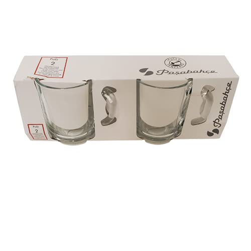 Pasabahce 55029 – Teeglas mit Henkel Pub, für Tee, Latte Macchiato, Irish Coffee, Punsch, Glühwein, Heiße Schokolade, 2er Set
