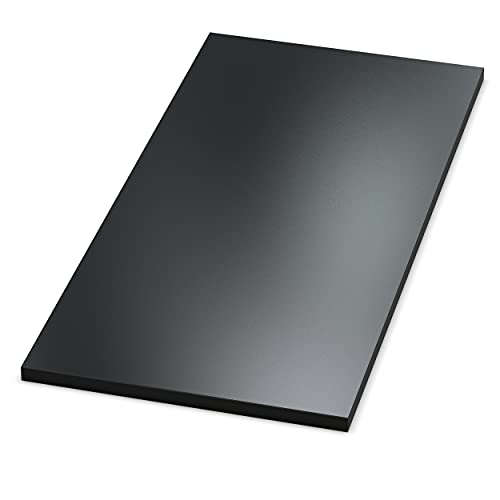 AUPROTEC Tischplatte 19mm schwarz 1600 mm x 600 mm Holzplatte melaminharzbeschichtet Spanplatte mit 2mm ABS Kante Auswahl: 160x60 cm