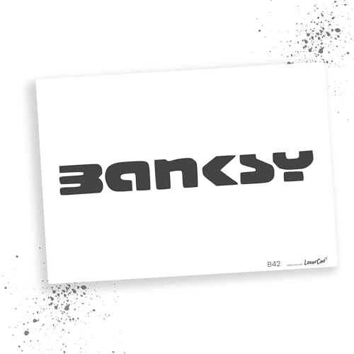 LaserCad Schablonen BANKSY Streetart (B042, Name Signature, DIN A4) Stencil für Graffiti, Airbrush, Kunst, Deko, zum Malen