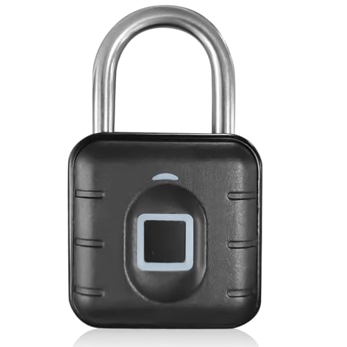 Vorhängeschloss Fingerabdruck, Wetterfest Schloss mit Fingerabdruck Smart Schloss, USB-Aufladung Mehrbenutzer schlüsselloses Schloss Vorhängeschlöss für Fitnessstudio Gepäck Lagerhäuser Spind