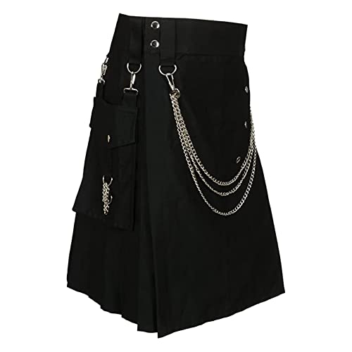 Herren Schottischer Kilt Klassischer Rock Kleid Highland Herrenkostüm Schotte Karierter Kilt Goth Männer Traditioneller Kilt Atmungsaktive Daily Schottischer Kilt Kontrastfarbe