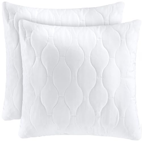 Utopia Bedding Kopfkissen 40x40 cm (2er Set), Gestepptes Kissen für Bett und als Dekokissen, Kissenfüllung, SofaKissen, Zierkissen für Couch (Weiß)