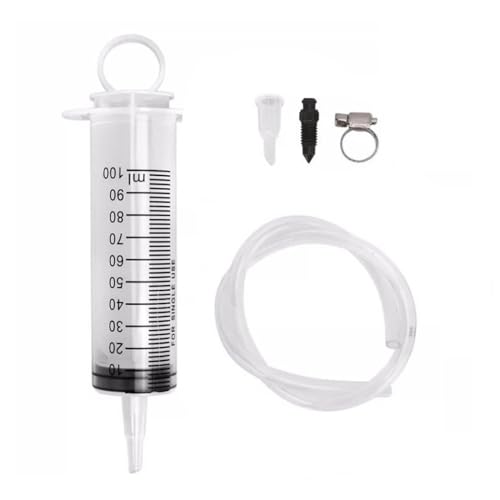 LIMEOW 100ml Spritze, Spritze Bremsflüssigkeit, Motorrad-Bremsen-Entlüftungsset, Schlauch 50cm, Bremsflüssigkeit Saugspritze, für die Reparatur von Motorrädern, Motorrollern und Autos