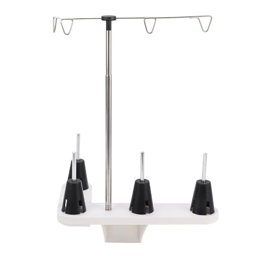 Garnrollenhalter-Set, Robuster 4-Spulen-Garnständer für Nähmaschine, Kunststoff und Edelstahl, für Nähstudio
