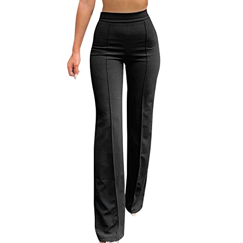 Generisch wasserdichte Hose Damen Eng Lässige Arbeitshose für Damen, einfarbig, Stretch, hohe Taille, gerade Hose Outdoor Hose Damen 31 (Black, M)