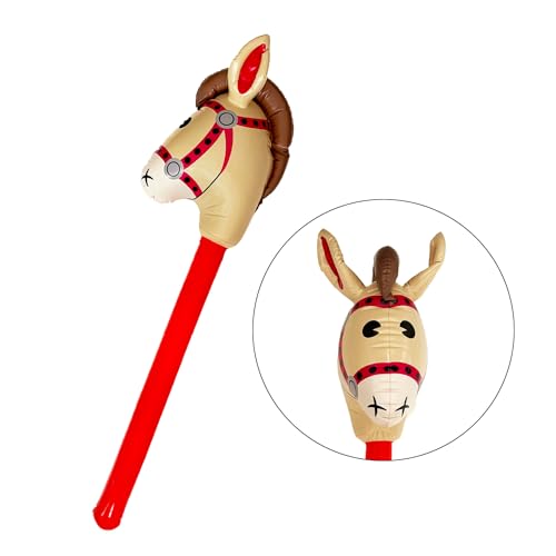 Oblique Unique® Aufblasbares Steckenpferd Stab Pony Pferde Kopf für Kindergeburtstag Fasching Karneval Party Motto Party Spielzeug Pool