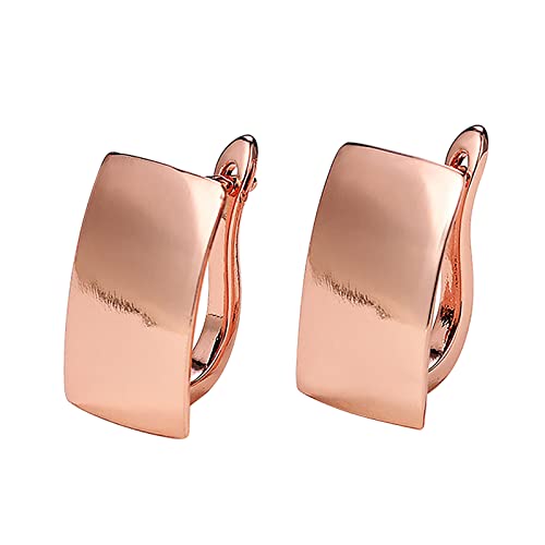 2022 Exquisite Frauen LuxusMode Rose Gold Persönlichkeit Rechteckohrringe Gemme Ohrringe (Rose Gold, One Size)