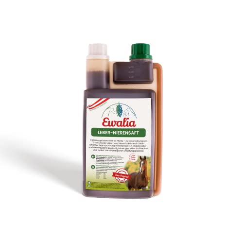 NEU! EWALIA Leber-Nierensaft - Vitalisierendes Ergänzungsfuttermittel für Pferde, Unterstützung für Leber und Nieren während des Fellwechsels, Natürliche Entgiftungshilfe, 100% Natur pur, 1 Liter
