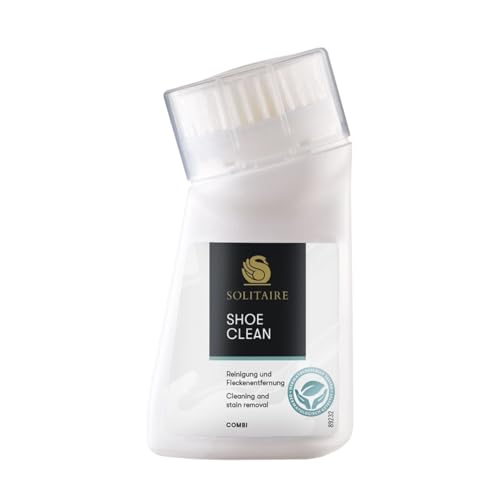 SOLITAIRE Shoe Clean 75 ml, Schuhreiniger mit integrierter Bürste, zur Reinigung und effektiven Fleckenentfernung auf allen Materialen wie z.B. Wildleder, Nylon, Nubuck, Glattleder