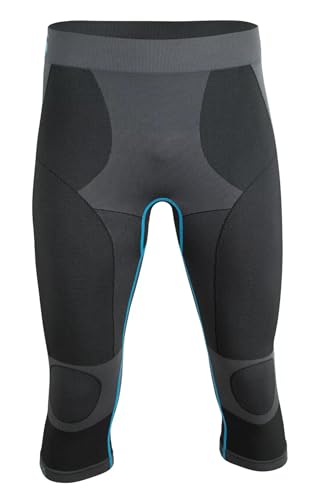 BestSale247 Herren Base Layer Seamless 3/4 Funktionshose, Sport- & Skiunterwäsche, Funktionswäsche (3/4 Hose - Grautöne, L-XL)