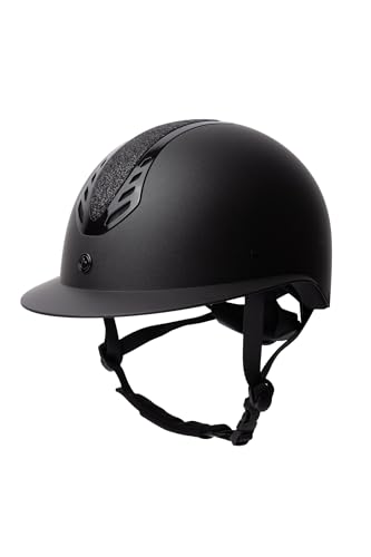 Horze Damen Reithelm Celeste, Reiterhelm Damen, Zertifiziert nach EN 1384:2023, Schwarz, 55-57