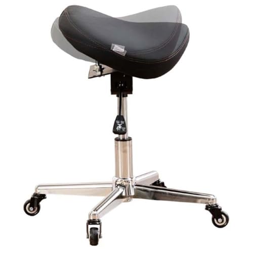 Ergonomischer Sattelstuhl mit Neigungssitzen – Rollhocker für Zahnästhetiker, hydraulischer Bürosalonsitz, höhenverstellbar – Home Tattoo Qualität Stuhl für Komfort und Unterstützung