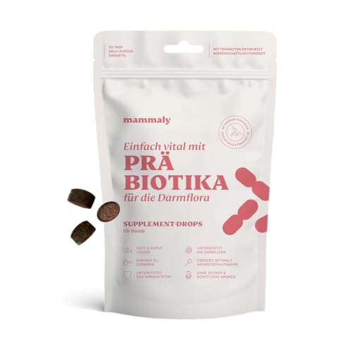 mammaly Probiotika-Drops für Hunde 325g - Verdauungssnacks für Magen Darmflora Aufbau (bei Durchfall, Sodbrennen & Gras fressen) Alternative-Leckerlie zu Heilerde, Kohletabletten als leckere Snacks