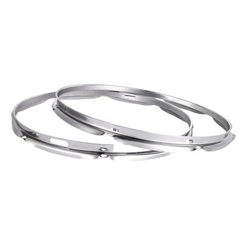 perfeclan 2 Stücke Lug Drum Hoop Set Drum Ringe professionelles Drum Teil Metall Ersatz Teiggericht für dekorative Leistung, 14 Zoll 8 Löcher