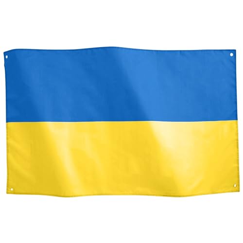 Runesol Ukraine Nationalflagge 3x5, 91x152cm, Прапор України 4 Ösen, Orthodoxes neues Jahr, Messingöse In Jeder Ecke, Ukrainische Flagge, Premium-Flaggen, Wasserdicht, Innen, Außen