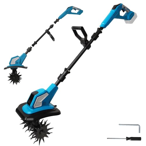 Akku-Bodenhacke für Makita 18V Batterie, 600W Gartenfräse Akku, 24cm Bodenbearbeitungstiefe,17cm Bearbeitungsbreite, 360RPM, Skalierbar Gartenfräse Elektrisch (Ohne Akku)