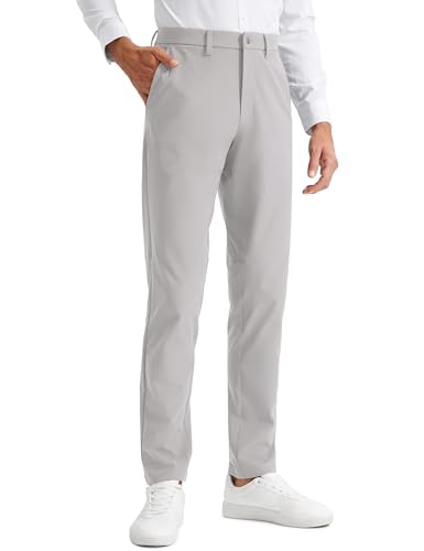 CRZ YOGA Herren Golfhose Schnelltrocknend Anzughose Stretch Hose Sporthose Jogginghose Atmungsaktive Golf Trousers -86cm Möwe Grau 34W