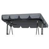 Hollywoodschaukel Dachbezug 210 X 145 cm, Wasserdicht Dach für Hollywoodschaukel 2-3 Sitzer, 420D Oxford UV Schutz Ersatzdach Sonnendach Dachplane für Hollywood Schaukel Dach Bezug (Grau)