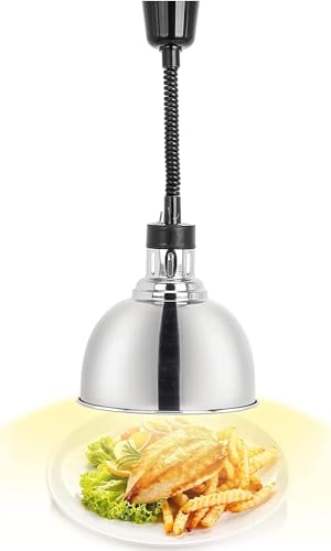 Lebensmittelechte Wärmelampe Lebensmittelechte Wärmelampe Gewerbliche Lebensmittel Hängeleuchte Buffet Warmhalterlampe (Color : Silver)