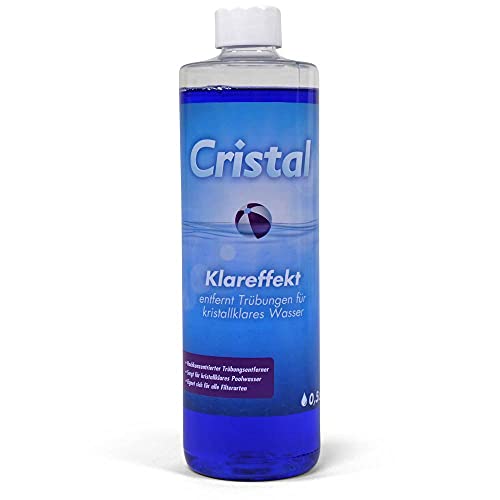 Cristal Klareffekt Trübungsentferner für alle Filterarten - Der Klarmacher für kristallklares Poolwasser - Sofortige Verbesserung der Filtration - Einfache Anwendung - Wirkt gegen trübes Wasser