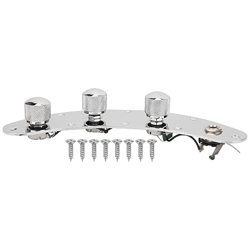 Oumefar Abdeckplatte Jazz Bass Plus V Ctrol 20×8×5 E-Bass Steuerplatte Montage Silber Gitarre Musikinstrument Zubehör