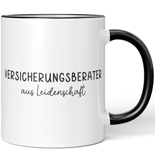 JUNIWORDS Tasse, Versicherungsberater aus Leidenschaft, Schwarz (6665069)