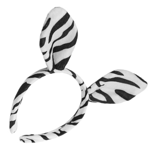 Ipetboom Stirnband Zebra Ohren Haarreif Tier Thema Party halloween kopfschmuck Karneval Ohren Haarreifen Stirnbänder für Tierkostüme Halloween-Kostümhörner Cosplay-Foto-Requisiten Plastik