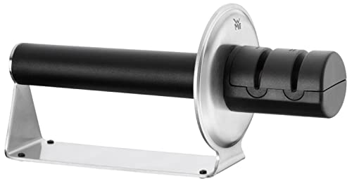WMF Gourmet Messerschärfer, Keramikscheiben, Messerschleifer, 2 Stufen, zum Vor- und Nachschleifen, sichere Handhabung