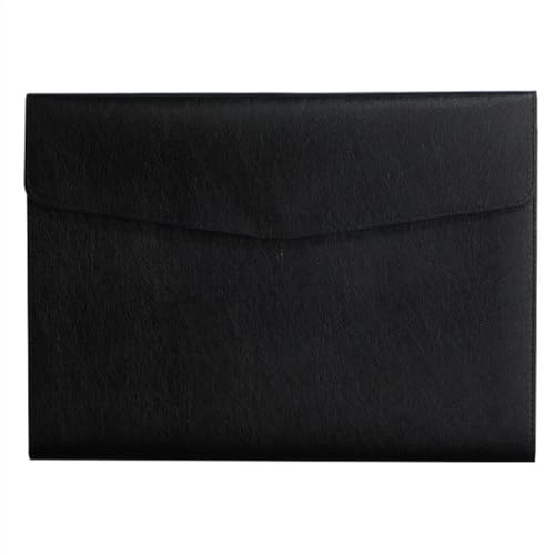 Dokumententasche aus Leder, A4, Leder, Dokumententasche, Büro, Dokumententasche (Noir)