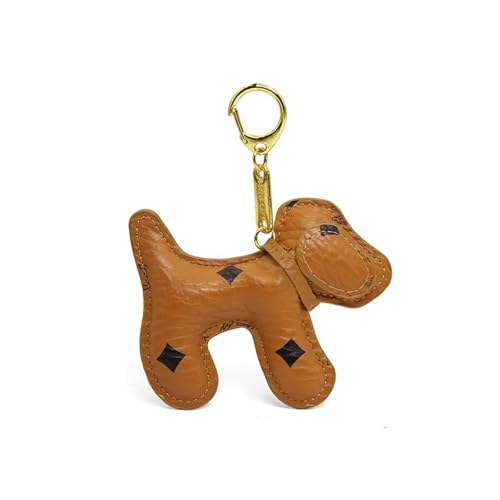 XIAOYIBAIHUOUK Niedlicher Taschenanhänger in Form eines Welpen aus echtem Leder, geeignet for MCM-Taschen.