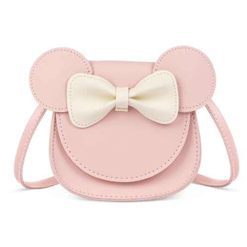 Weenwill Little Mouse Ear Bow Crossbody Purse,Umhängetasche für Mädchen mit Schleife Kleine Schulterhandtasche Kleine Überschlagtasche Umhängetasche für Mädchen,Kinder,Kleinkinder,Teenager