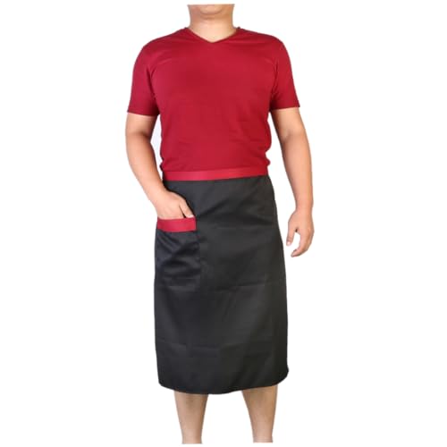 Cabilock Unisex Halbschürze Mit Tasche Für Und Kellner Schwarze Kurze Schürze Für Catering Und Pflegeleichtes Material Schützt Hosen Vor Schmutz