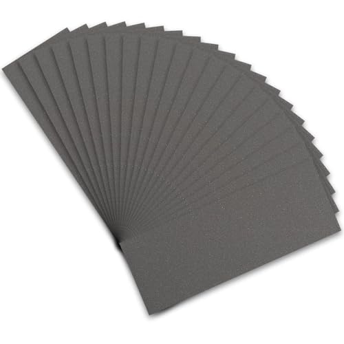 STEBRUAM Profi Schleifpapier Set 800 Körnung, 21 Stück Nass und Trocken Schleifpapier für Auto/Holzmöbel/Stein/Lack/Metall/Glas, 23 x 9 cm Schmirgelpapier