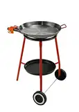 Kit für Paella, Komplett-Set ;r ;che im Freien, besonders geeignet ;r die Zubereitung . Das Kit enthält: Gaskocher mit Gasversorgung (LPG) mit Zwei Brennern (unabhängig), Fuß aus Stahl lackiert mit drei ßen, Pfanne aus Eisen