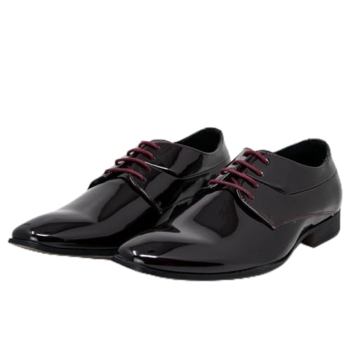 Smokies Lackschuhe Oliver mit Innenfutter aus Leder Herrenschuh Smokingschuhe, (41 EU Oliver Burgundy)