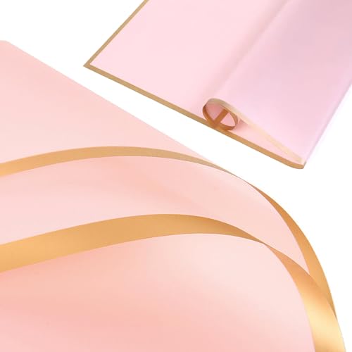 Blumenpapier Blumen Blumenstrauß Papier 20 Blatt Geschenkpapier Blumen Verpackungspapier Rosa Floristenverpackungspapier für Blumensträuße