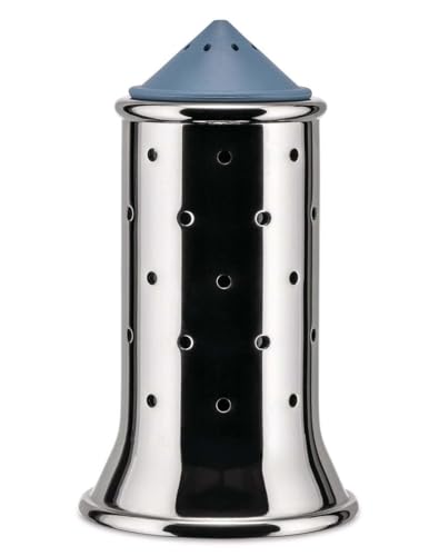 Alessi Salzstreuer, Blau, Edelstahl, 6.5 x 7 x 24 cm